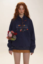 Letter Embroidered Cozy Pullover Hoodie