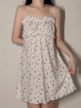 Summer Spaghetti Strap Mini Dress With Floral Print Summer Print Mini Dress
