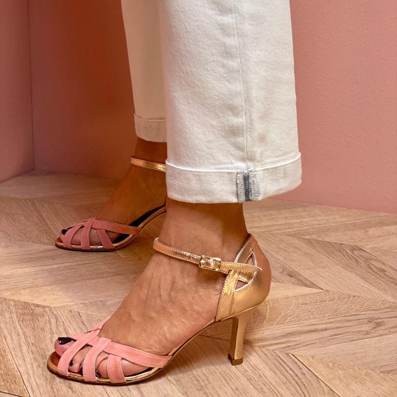 Peep Toe Caged Ankle Strap Stiletto Sandals