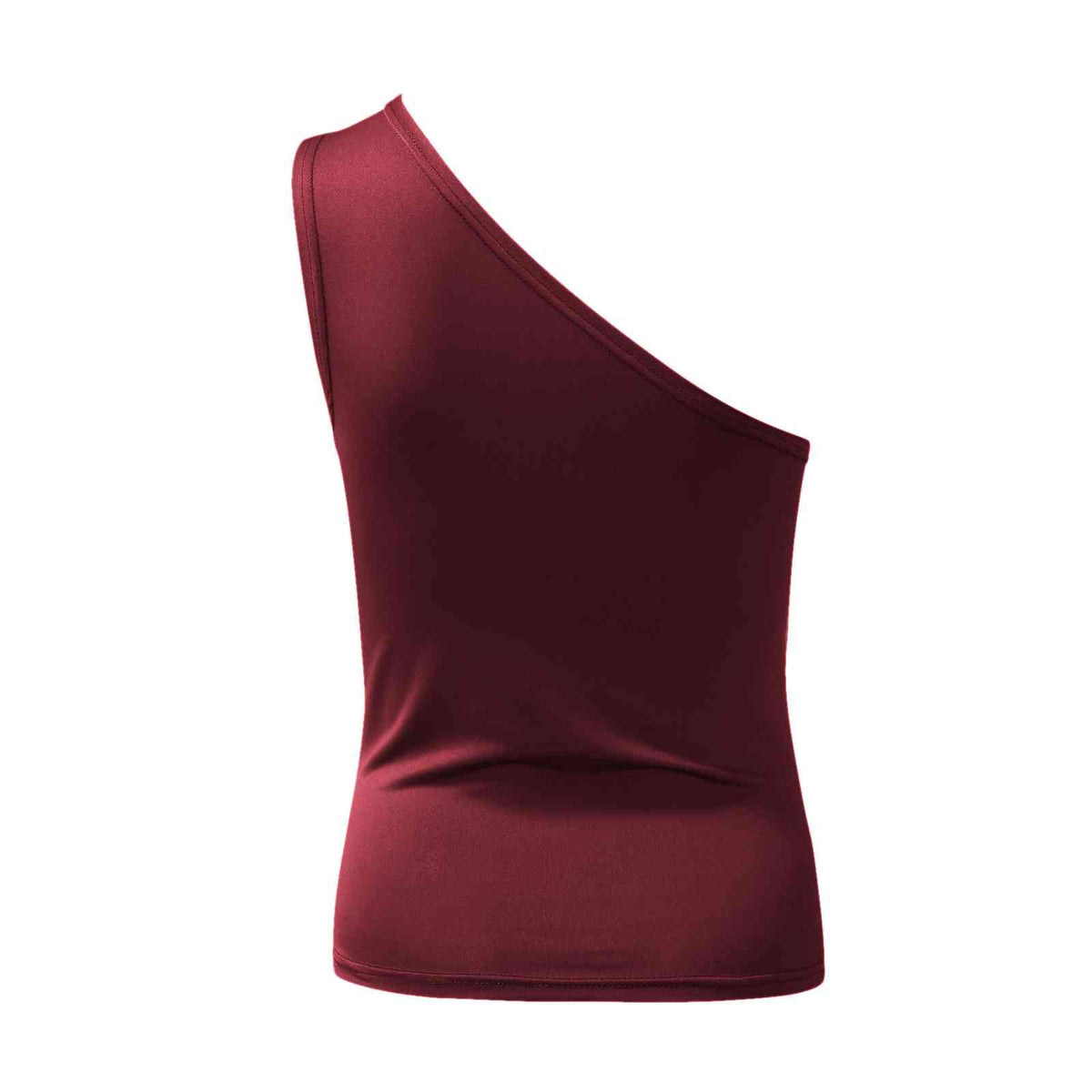 One Shoulder Asymmetric Cut Out Sleeveless Fitted Top 6