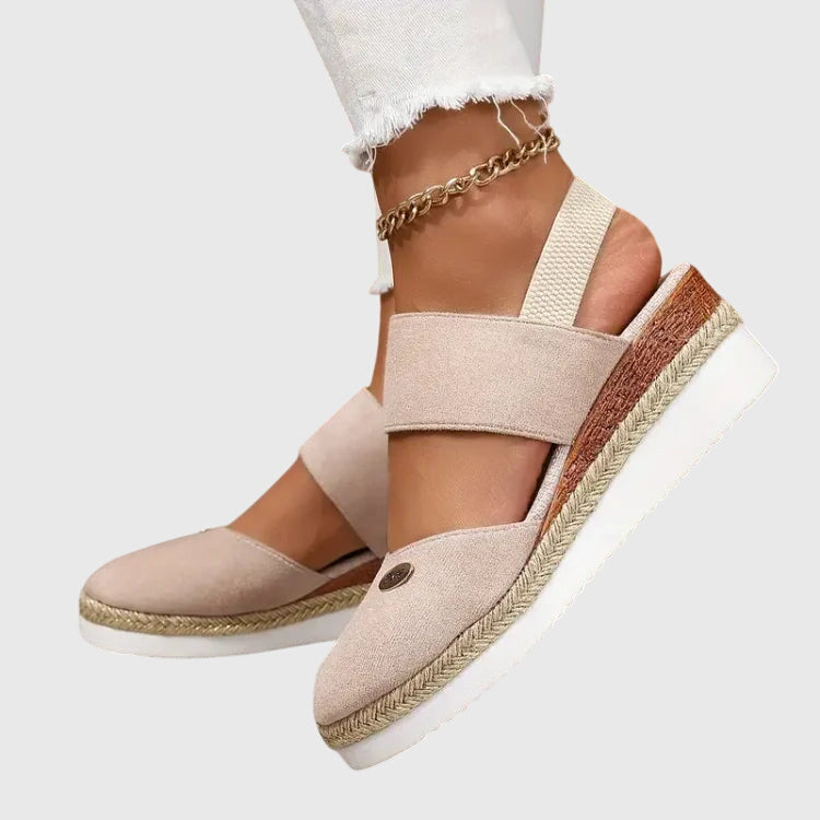 Closed Toe Ankle Strap Espadrille Wedge Sandals
