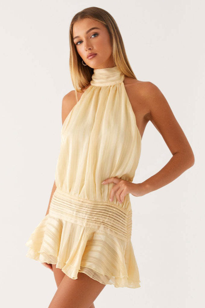 Backless Halter-Neck Mini Dress