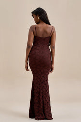 Backless Bodycon Maxi Lace Dress - View 11