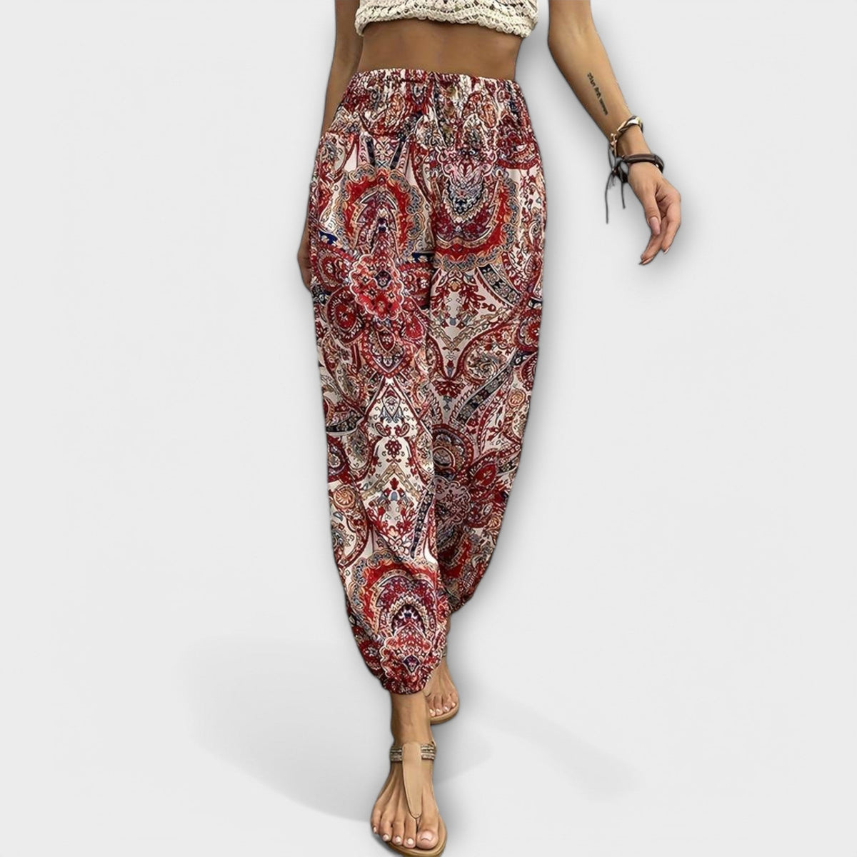 Boho Print High Waist Harem Pants