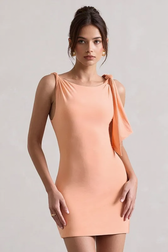 Solid Bodycon Twist Mini Party Dress