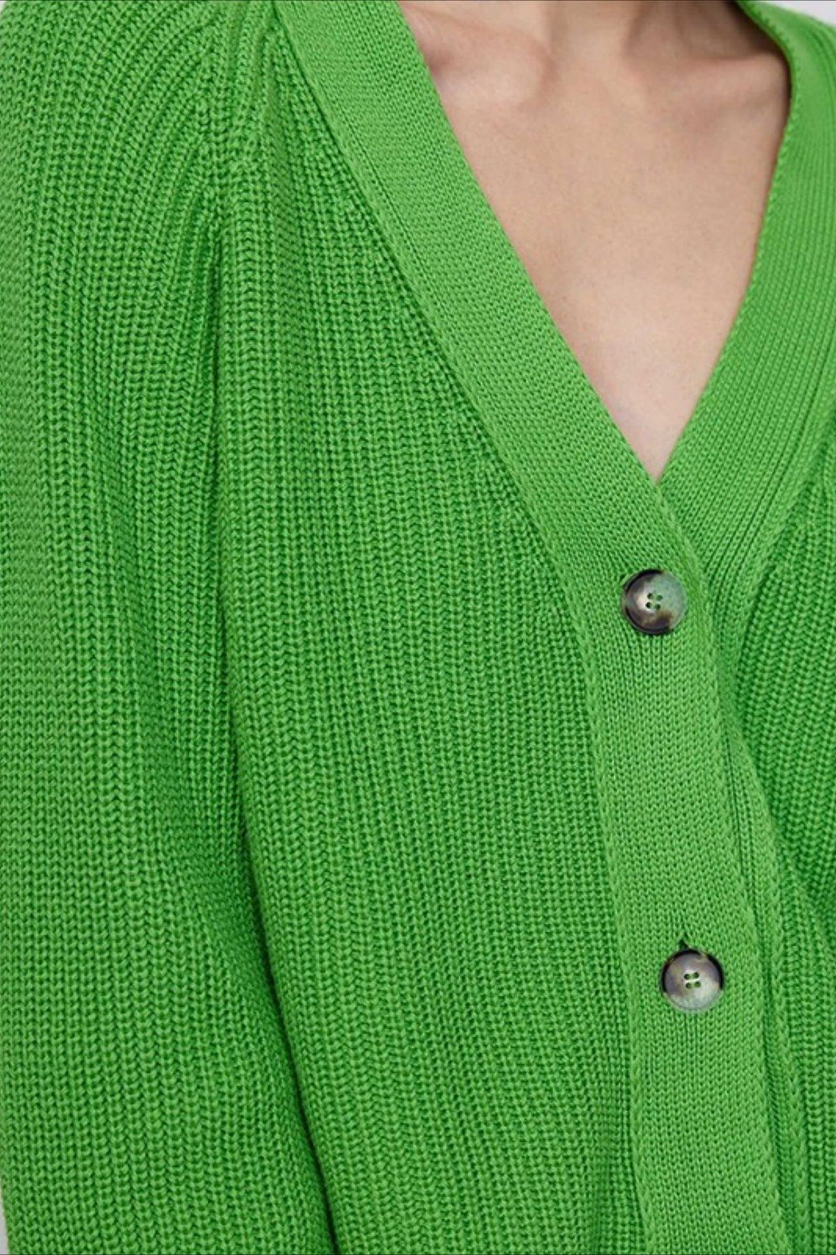 V-Neck Raglan Long Sleeve Button Front Ribbed Knit Cropped Cardigan 6