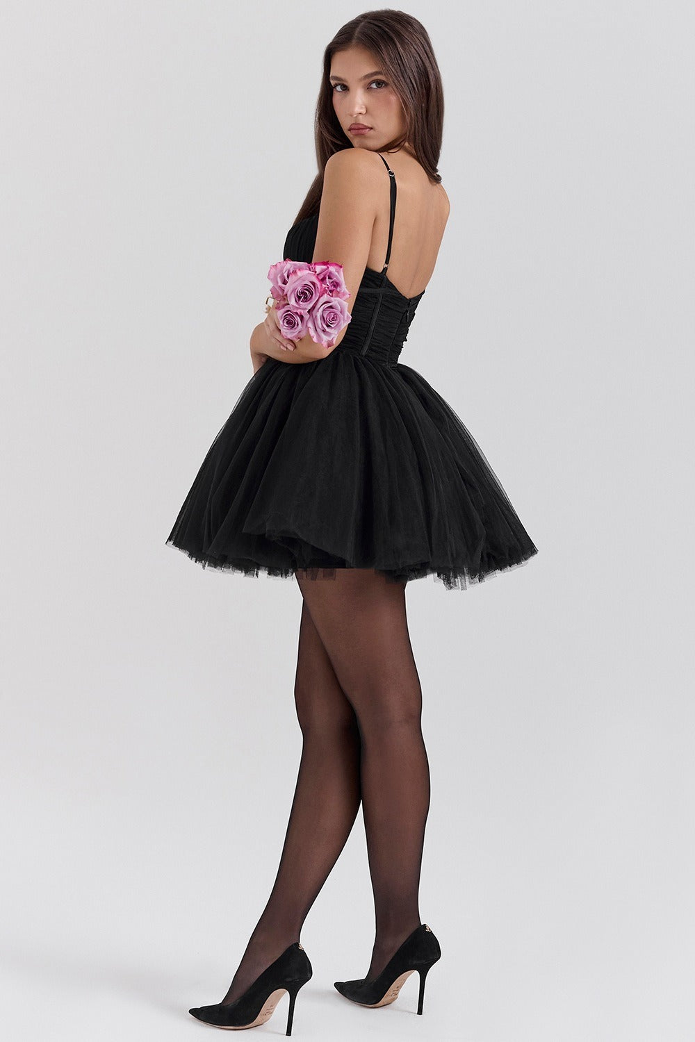 Chiffon Lace-up Backless Cocktail Dress 15
