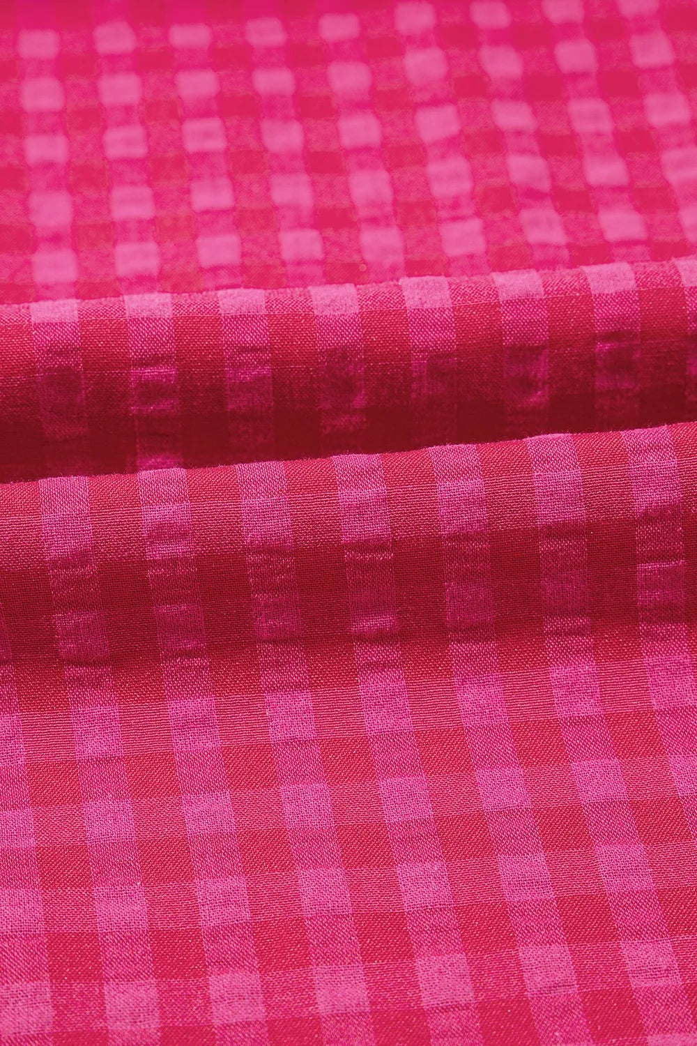 Gingham Puff Sleeve Scoop Neck Ruffle Hem Maxi Dress 11