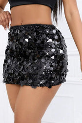 Sequin Pencil Mini Skirt
