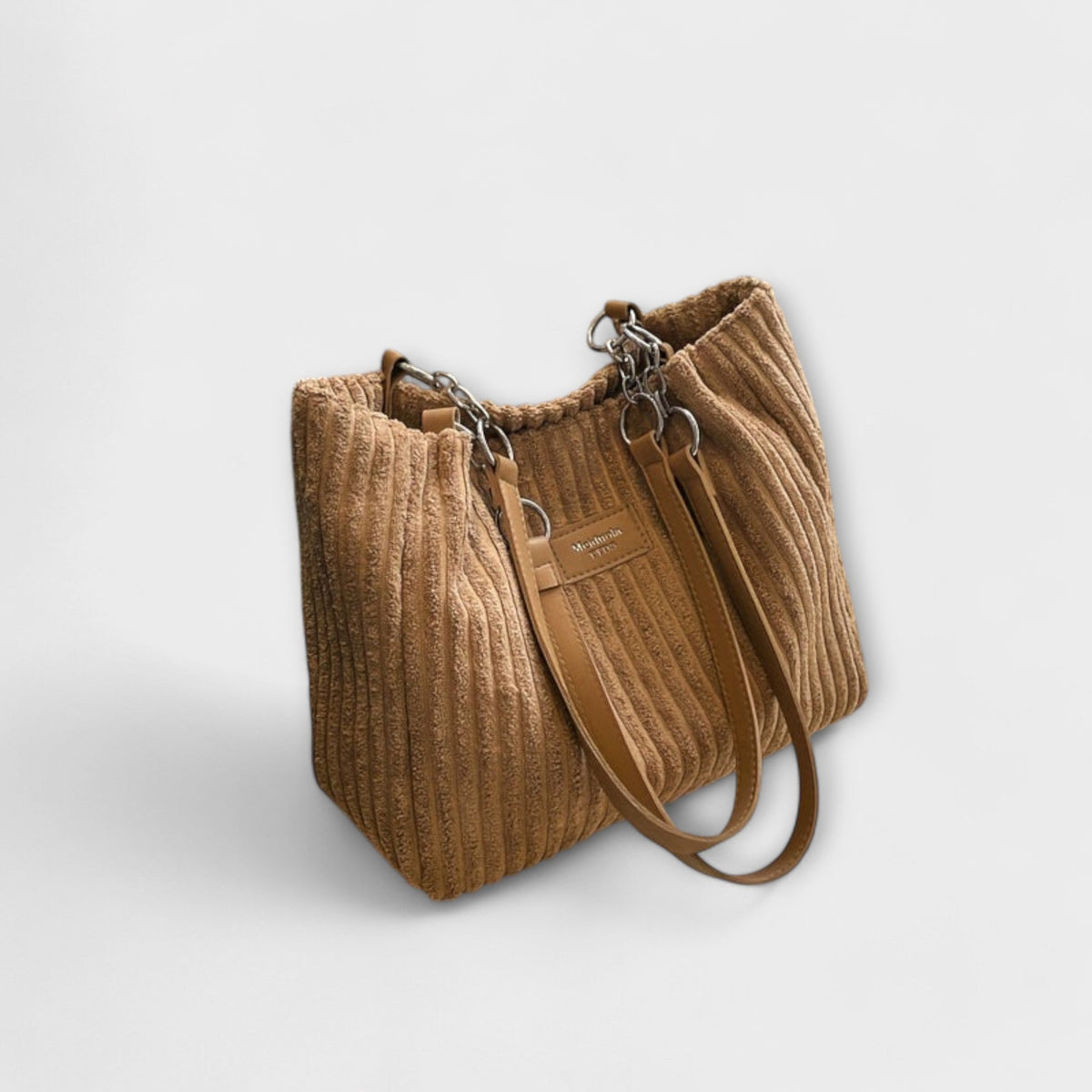 Chain Strap Corduroy Shoulder Bag