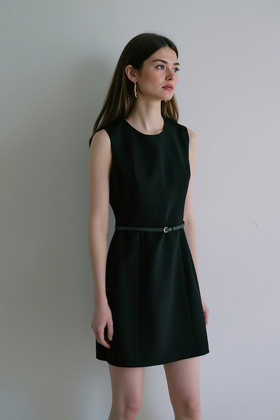 Sleeveless Cinched A Line Chic Work Dress