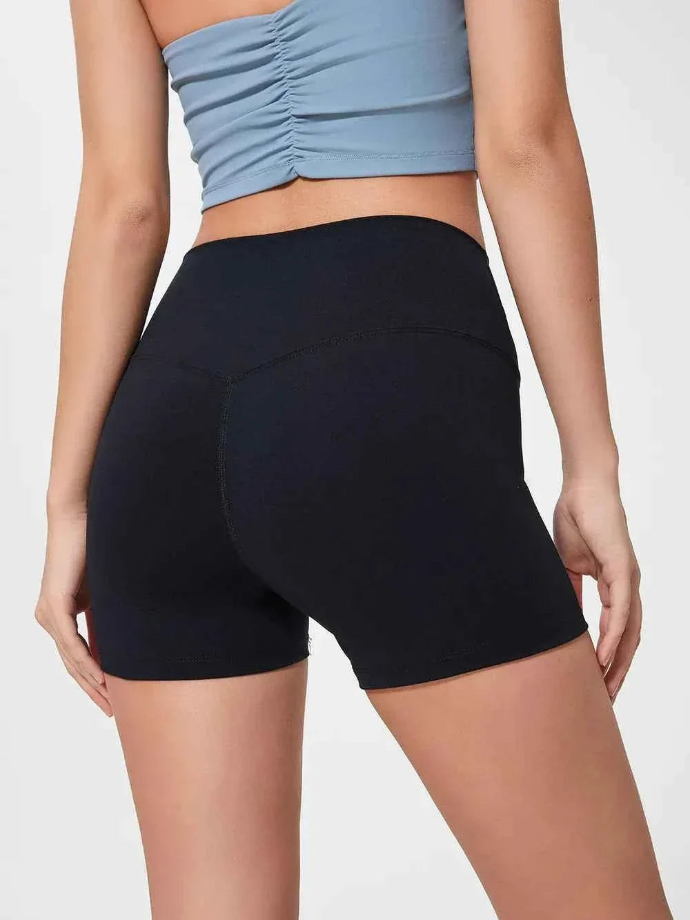 Wide Waistband High Waist Fitted Stretch Active Shorts 25