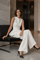 Sleeveless Minimalist Casual Two Piece Work Set