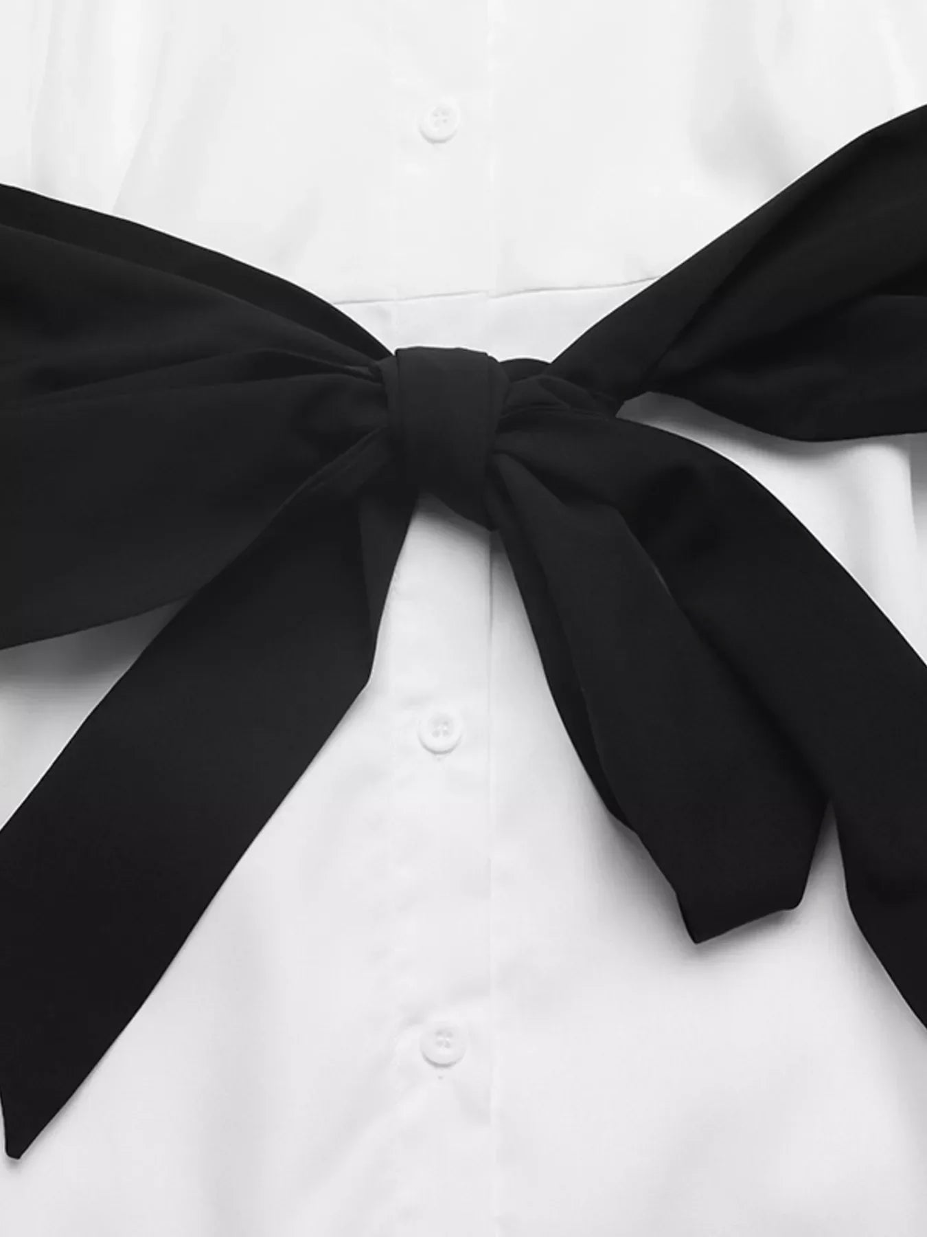 Ivory Sleeveless Shirt Dress with Bow