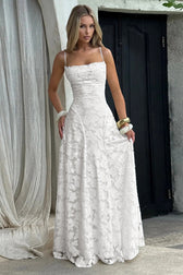 Jacquard Cami Backless Maxi Lace Dress 3