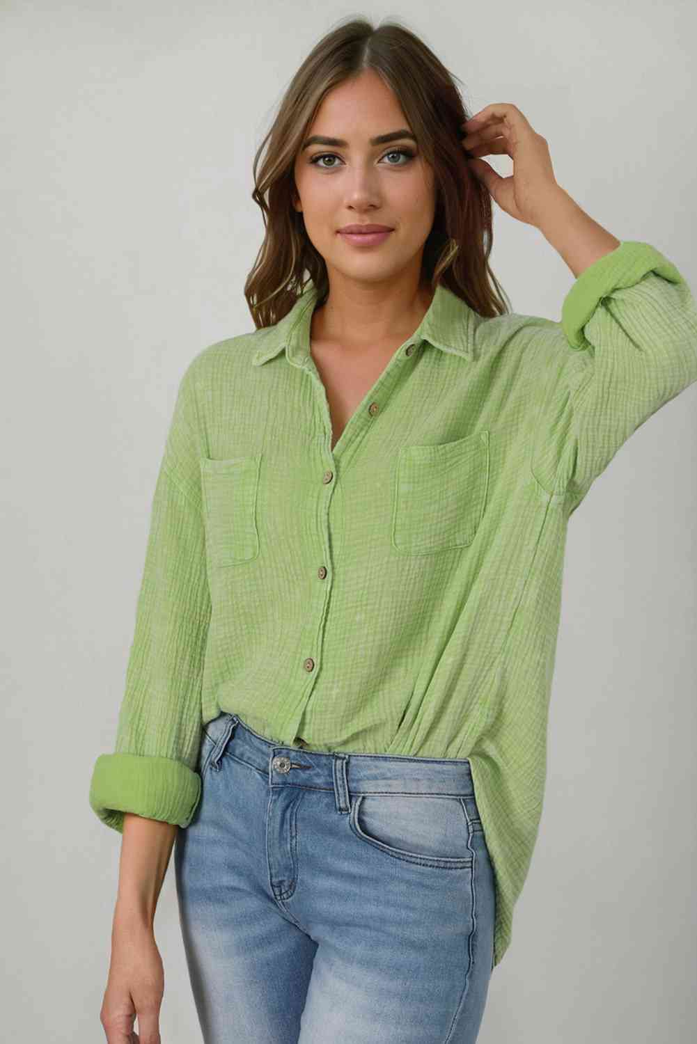 Blouse Textured With Buttons