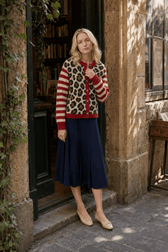 Vintage Leopard Print Knit Cardigan