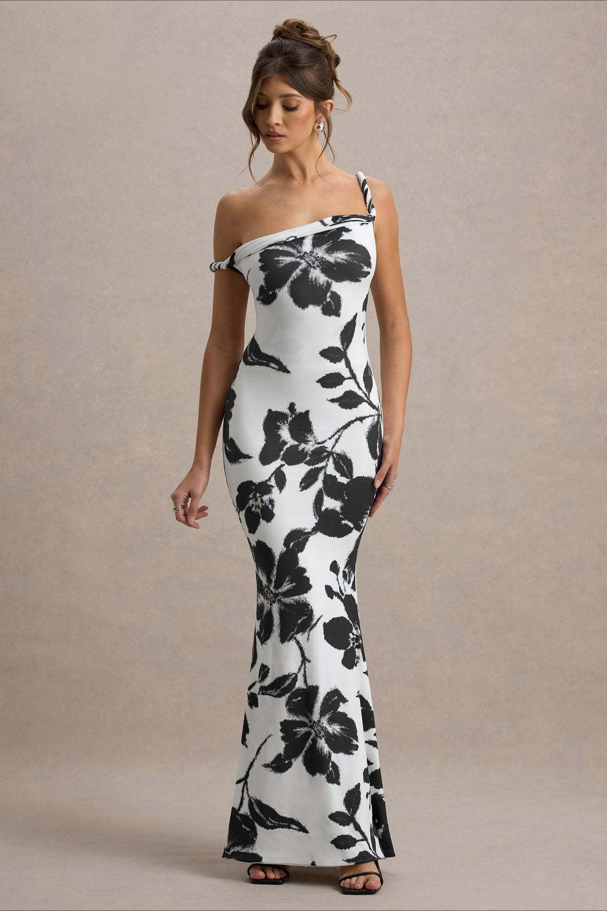 Print OneShoulder Bodycon Party Dress