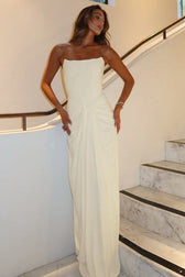 Boned Lace-Up Strapless Party Dress 4