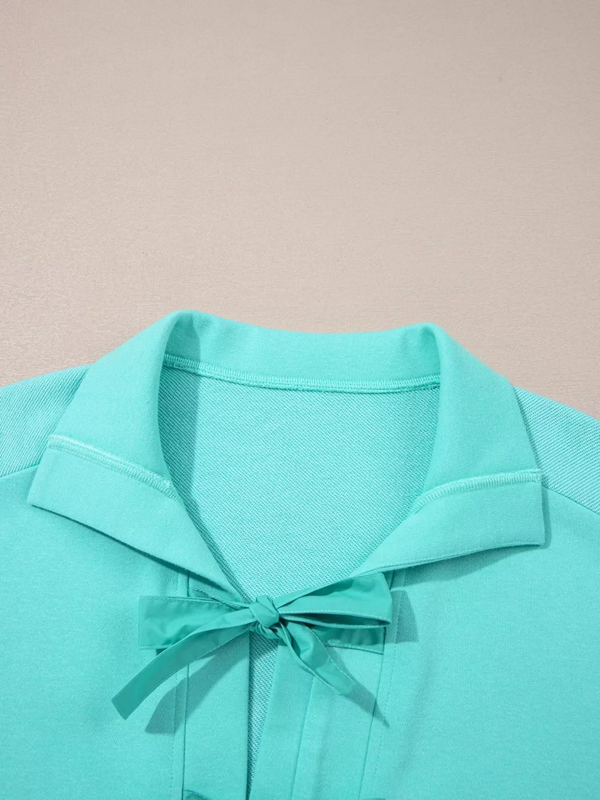 Collared Bow Front Three Quarter Sleeve Pocket Shift Mini Dress 5