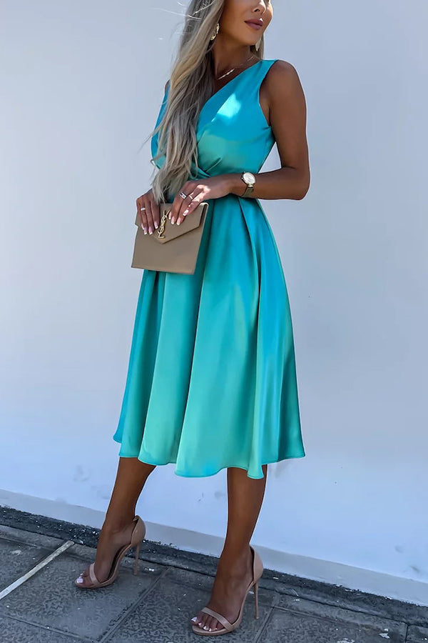 Hold You In My Memory Satin Midi Dress - View 4
