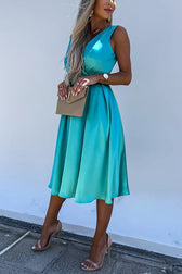 Hold You In My Memory Satin Midi Dress - View 4