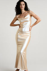 Sultry Open Back Slip Dress