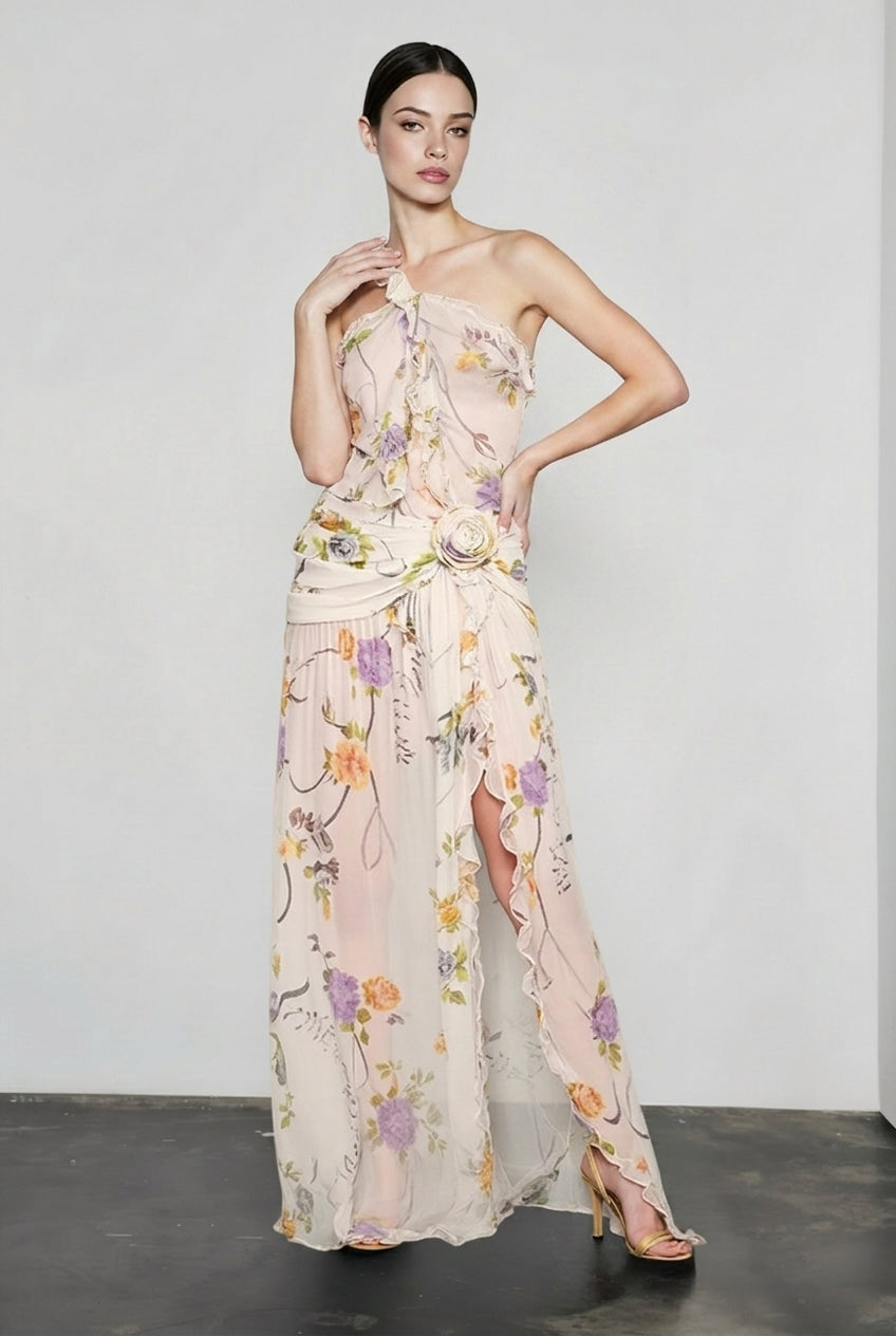 Halter-Neck Floral Dress