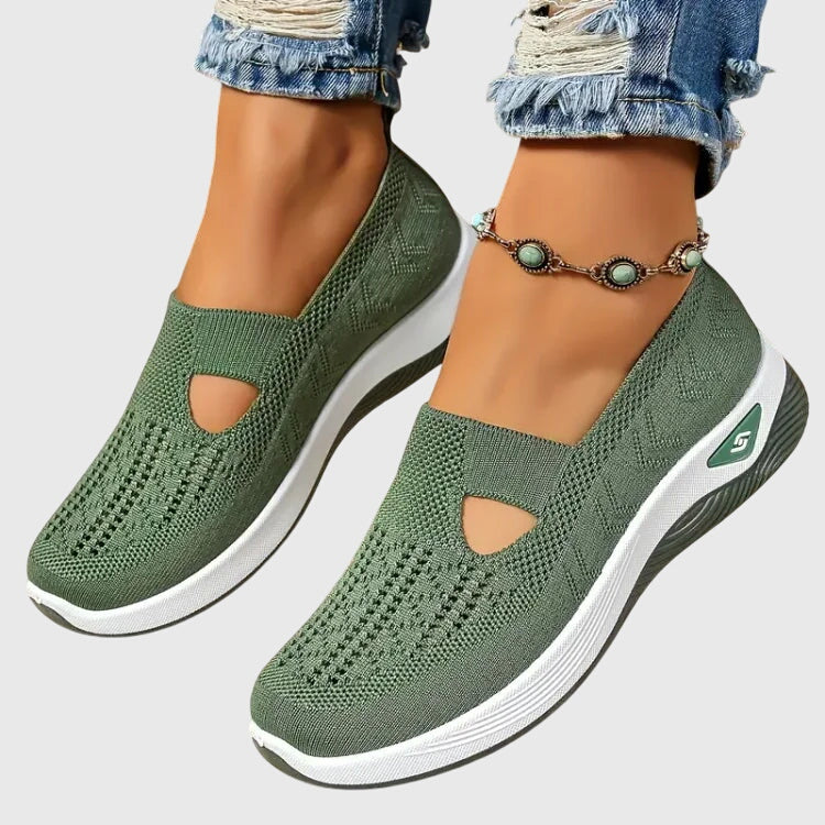 Mesh Cut Out Slip On Platform Sneakers