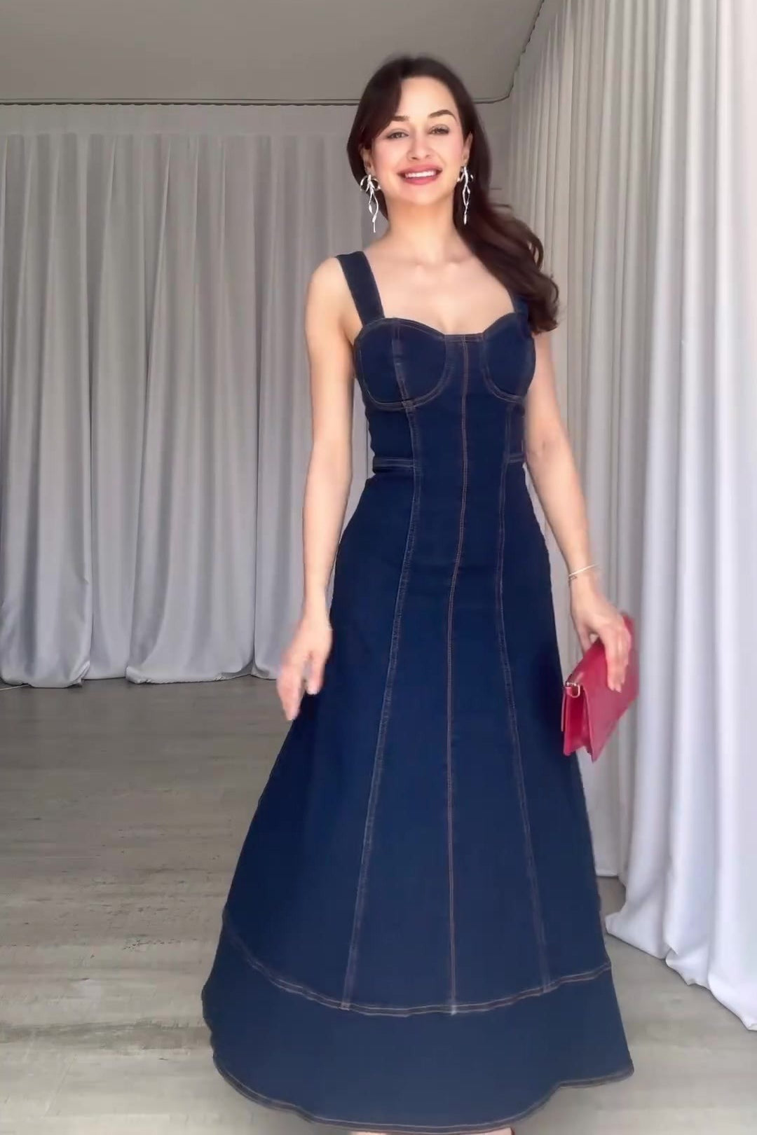 Casual Slim Fit Long Denim Dress