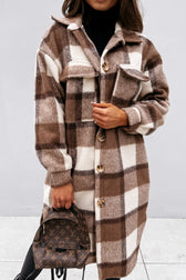 Plaid Button Down Shirt Coat