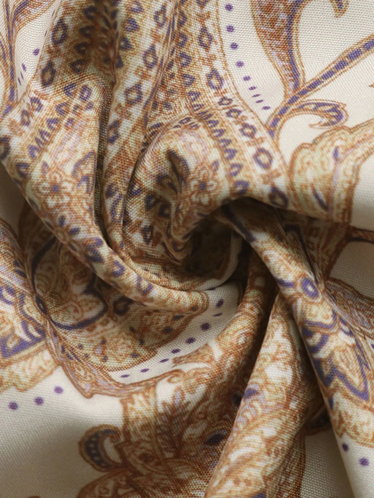 Paisley Print V-Neck Balloon Sleeve Tie Waist Mini Dress 12