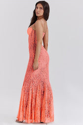 Lace Backless Spaghetti Strap Maxi Dress 6