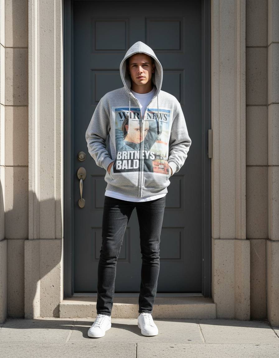 Dark Character Pictorial Zip Hoodie