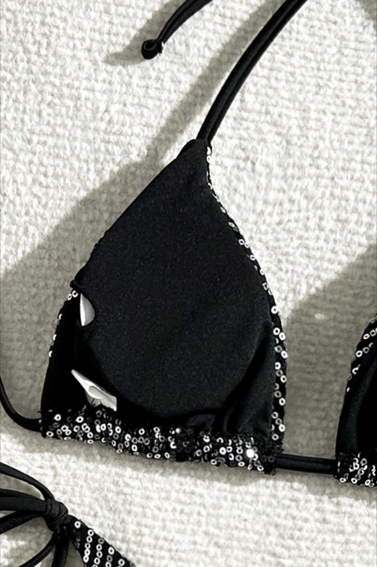 Black Star Sequin Two Piece Bikini Set