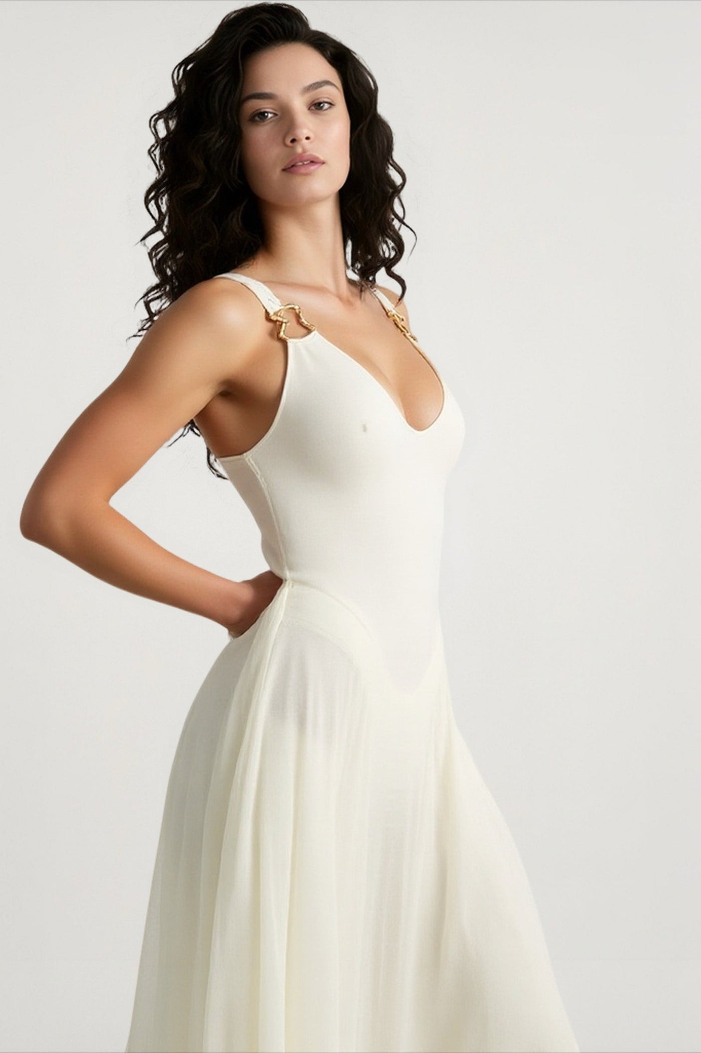Spaghetti Strap Mesh Maxi Dress