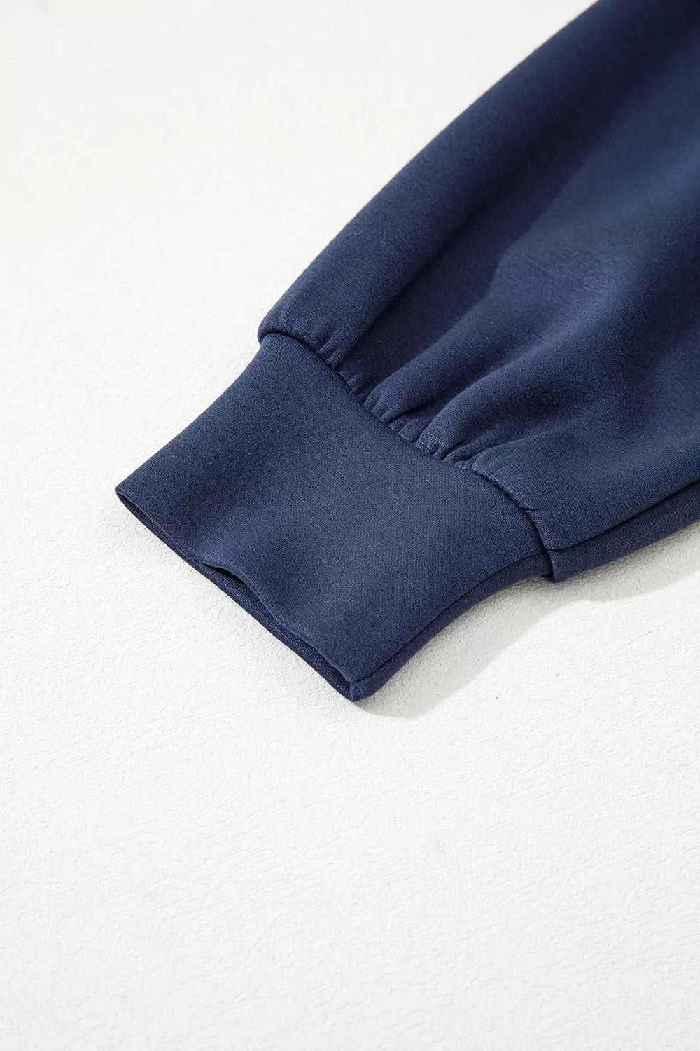 Color Block Patchwork V Neck Drawstring Hoodie