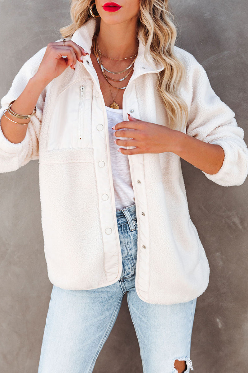 Button Pockets Fleece Jacket