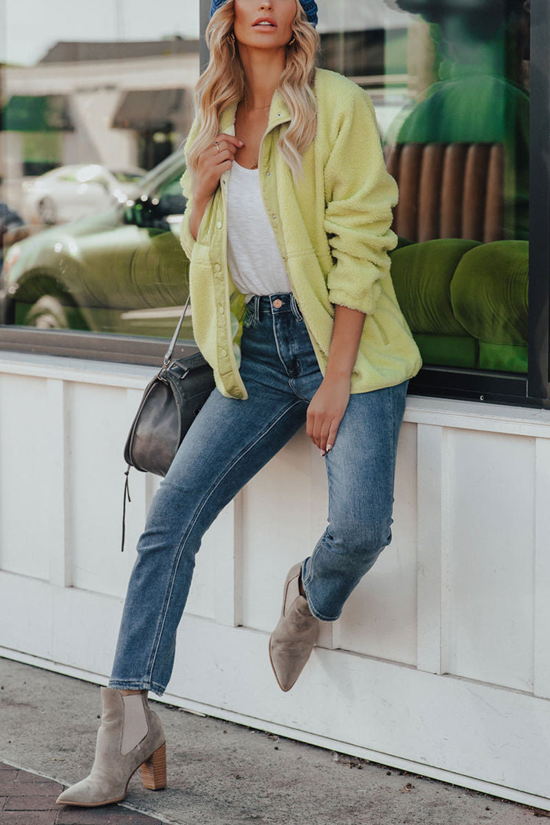 Button Pockets Fleece Jacket