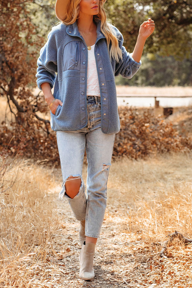 Button Pockets Fleece Jacket