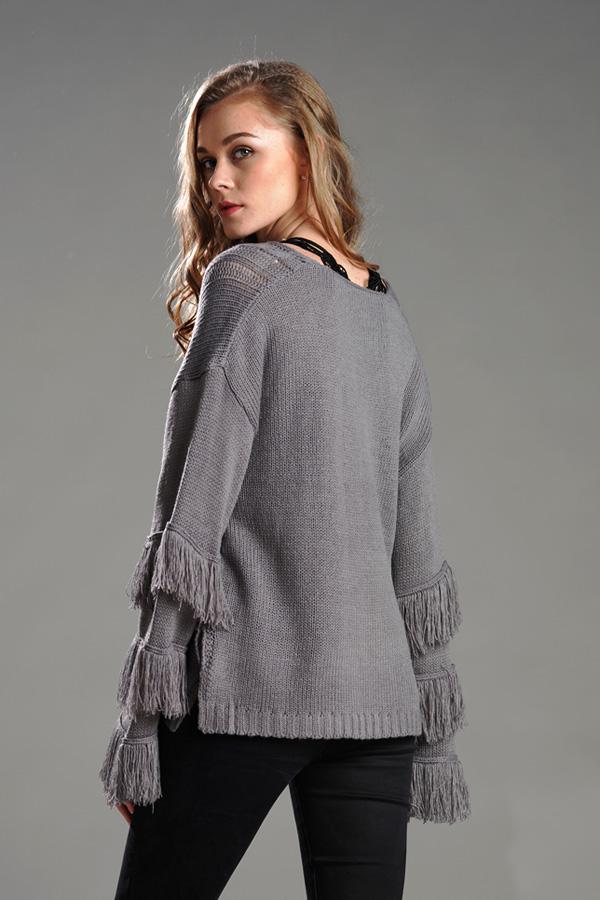 Cable Knit Tassel Fluffy Sweater