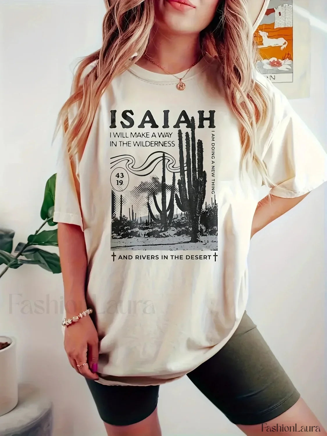 Cactus Print Casual Crew Neck T-Shirt