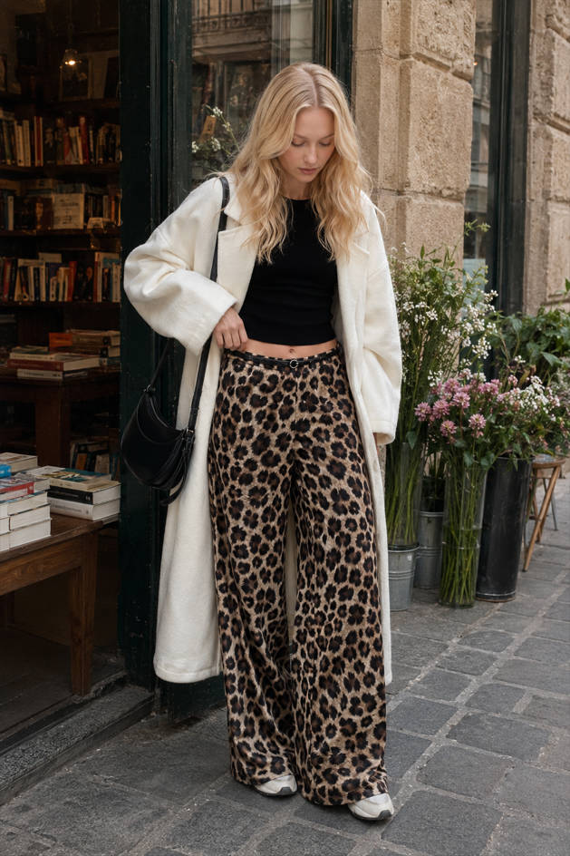 Leopard Print Slim Maxi Skirt