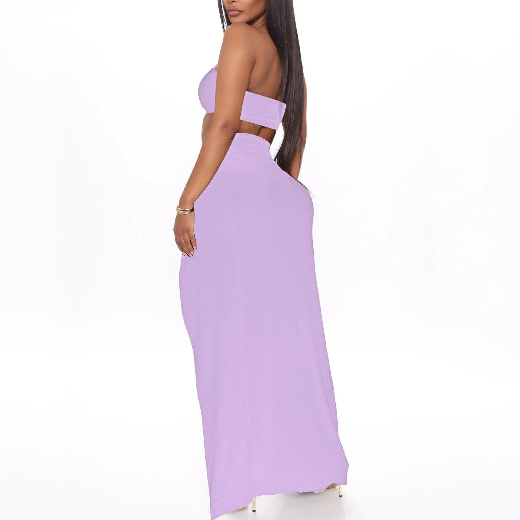 Callie Bandeau Top & High Cut Skirt Set