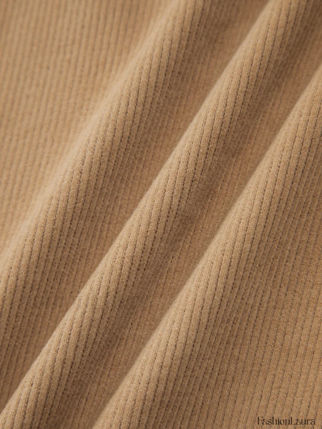 Camel Drawstring Ribbed Trendy Wide Leg Pants