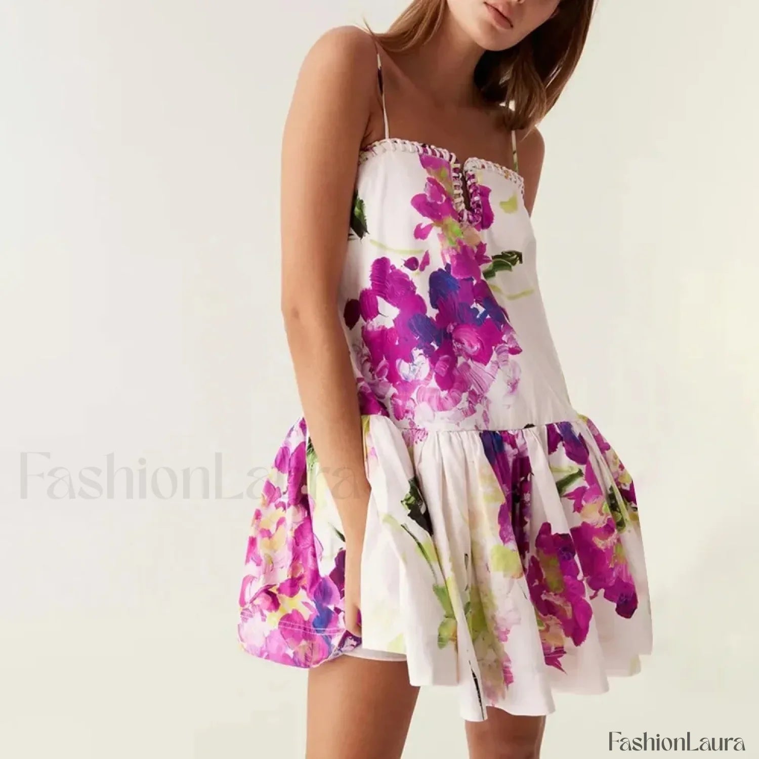 Camisole Patchwork Floral Dress