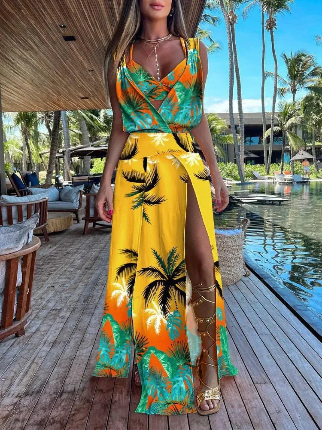 Camisole Two-Piece Floral Dress