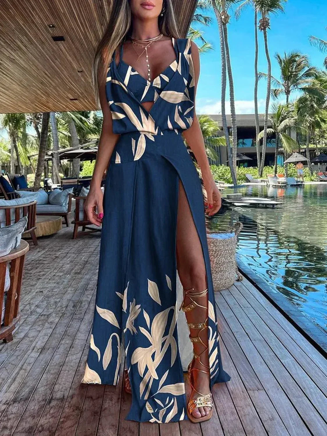 Camisole Two-Piece Floral Dress