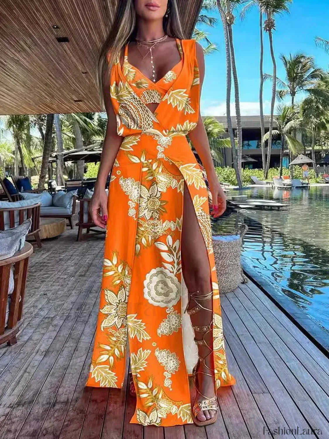 Camisole Two-Piece Floral Dress