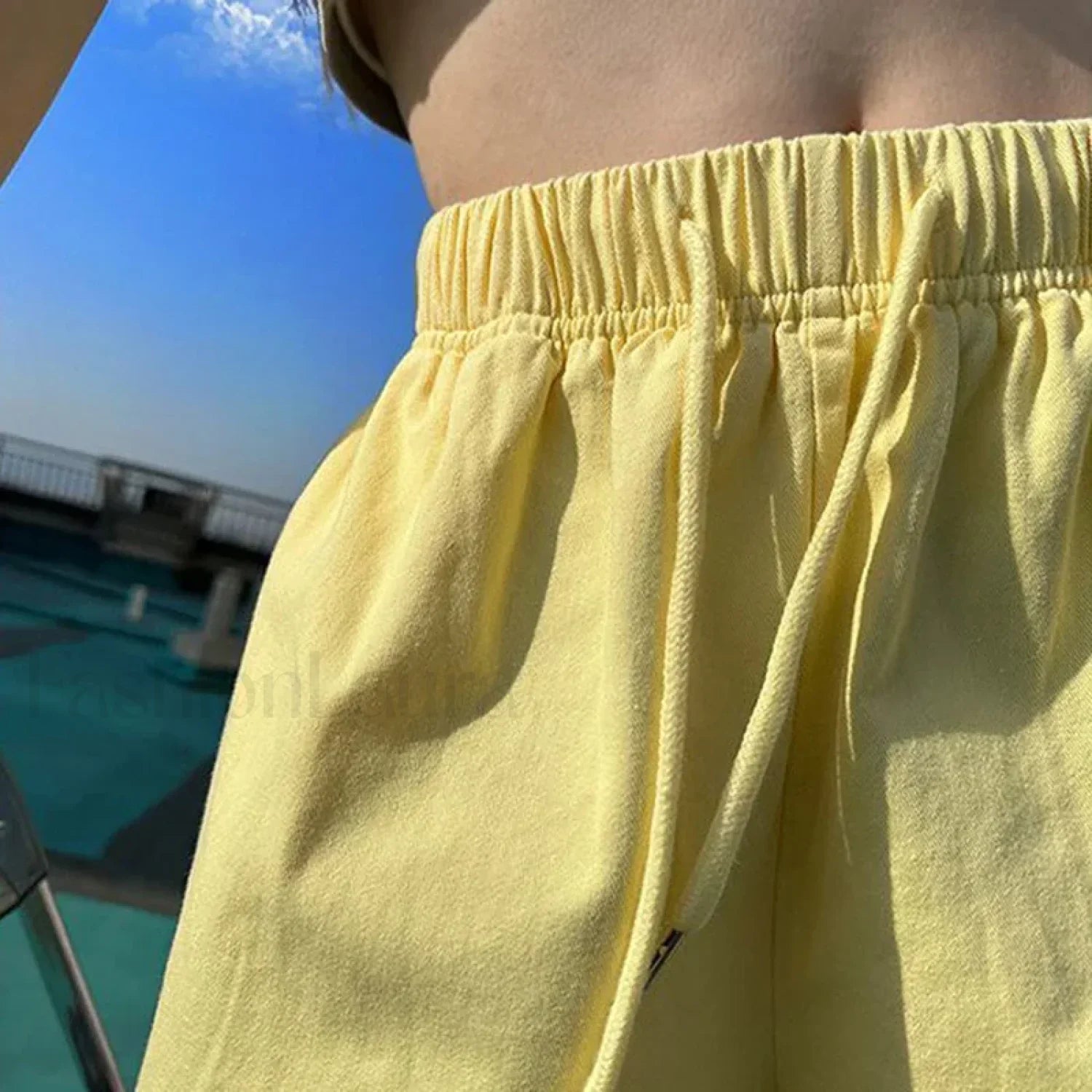 Candy Colors Wide Leg Elastic Waist Comfortable Short